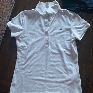 White Nike polo golf shirt, shirt sleeve